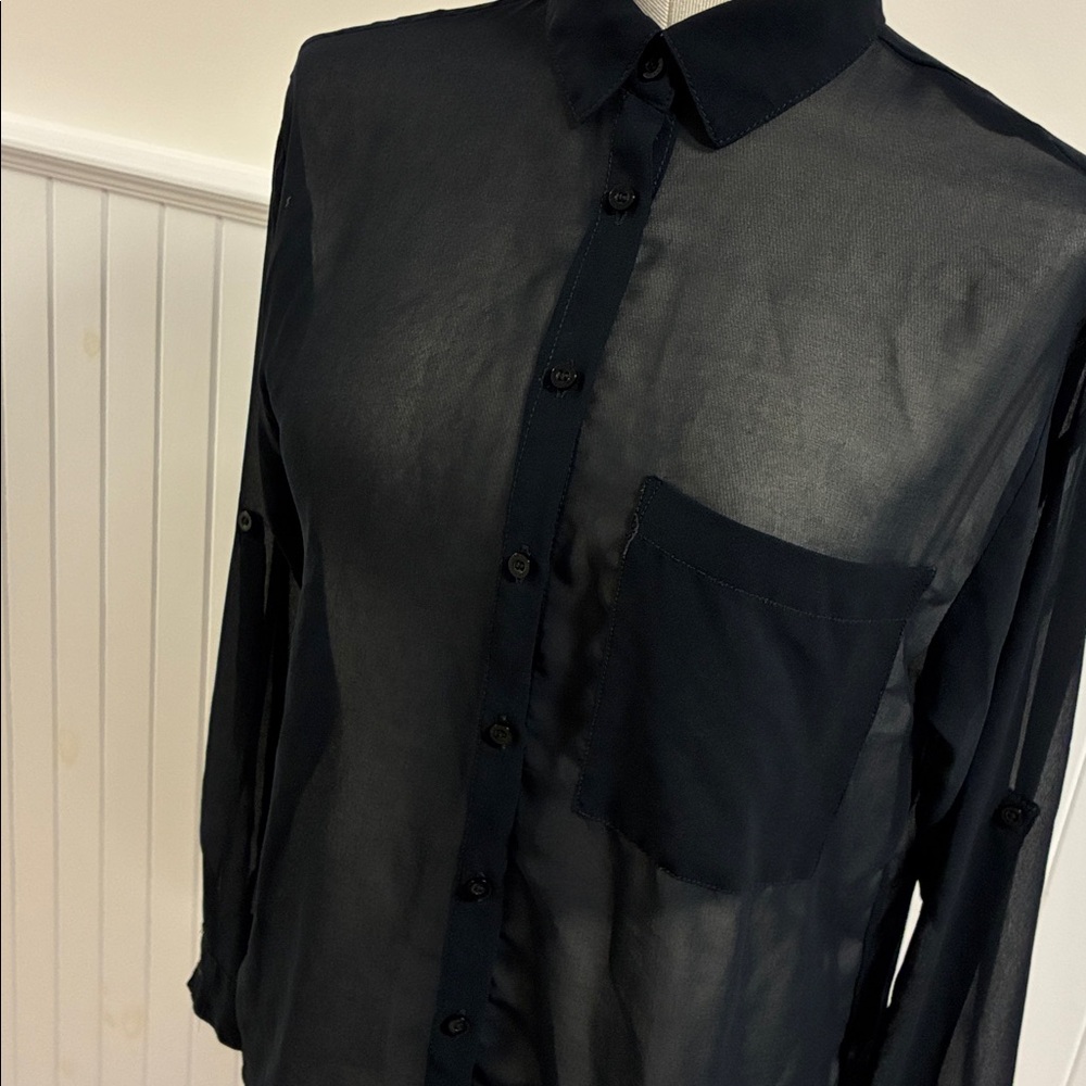 Garage Black Sheer Blouse